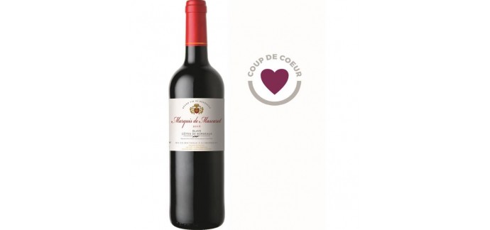 Cdiscount: Marquis de Mascaret Blaye Côtes de Bordeaux 2016 - Vin rouge à 3,23€ au lieu de 8,90€