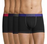 DIM: [Soldes] Lot de 4 boxers noirs ceintures colorées Mix & Colors à 10,45€ au lieu de 20,90€  