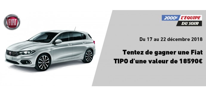 L'Équipe: Jeu concours - Une fiat TIPO d'une valeur de 18590€ à gagner