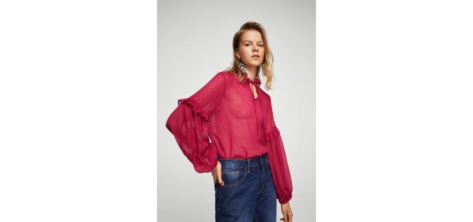 Mango: -31 % sur la blouse plumetis au prix de 24,99€ au lieu de 35,99€