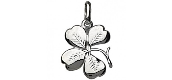 1001 Bijoux: Pendentif en argent trèfle à quatre feuilles nervuré à 23,90€ au lieu 30,90€