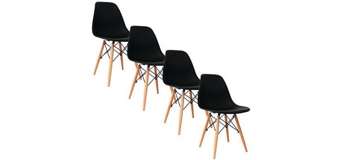 eBay: Lot de 4 chaise déco design noir à 79,99€ livraison comprise
