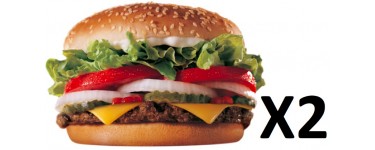 Burger King: 2 hamburgers Whopper au prix de 6€