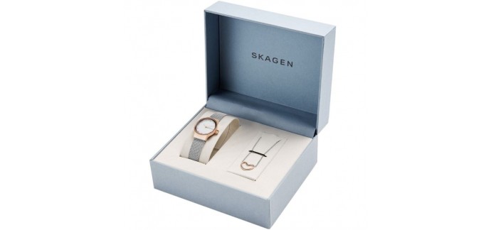 Cleor: [Soldes] Coffret SKAGEN montre en Acier Argenté et Collier au prix de 84,50€ au lieu de 169€