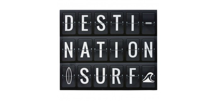 Maisons du Monde: Toile imprimée noire et blanche "Destination Surf" en solde à 7,95€