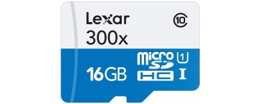 Amazon: Carte Micro SD LEXAR Haute-Performance 16GB Class 10 à 9,49€ au lieu de 17,90€