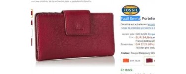 Amazon: Portefeuille Fossil Emma en cuir à 24,84€ au lieu de 62,09€