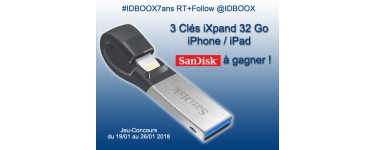 IDBOOX: 3 clés Sandisk iXpand 32 Go pour iPhone et iPad à gagner