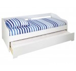 Conforama: 77,92€ d'économie sur le Lit divan 90 cm + tiroir lit SUNSET coloris blanc