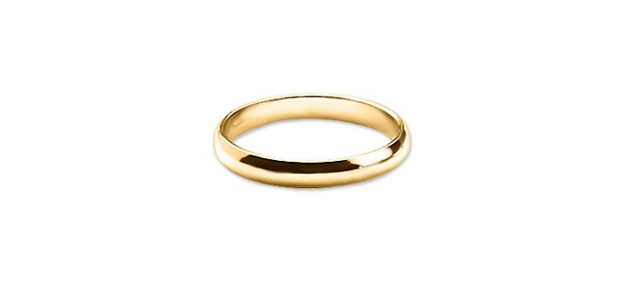 1001 Bijoux: Alliance demi-jonc en plaqué or à 31,90€ au lieu de 38€ 