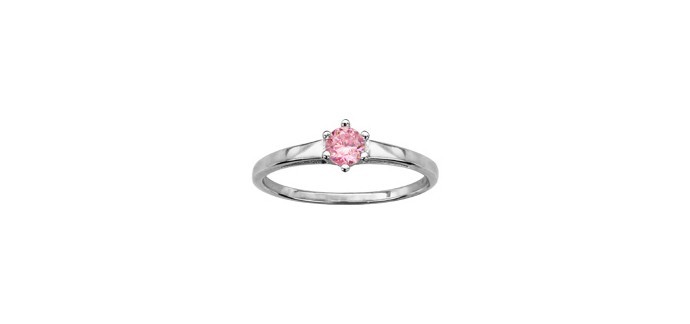 1001 Bijoux: Bague en argent rhodié solitaire en solde à 23,50€ au lieu de 35,50€