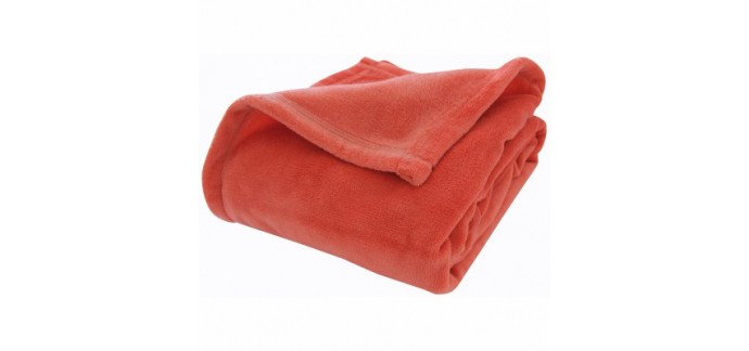 Berceau Magique: Couverture microfibre Microlon orange corail (100 x 150 cm) soldé au prix de 12,25€