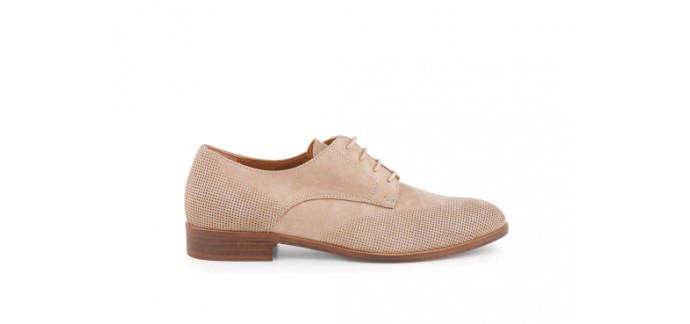 Minelli: Derby - Vita en cuir velours couleur Taupe à -50%