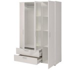Cdiscount: Armoire de chambre KALITY style contemporain décor blanc mat - L 120 cm à 89,99€