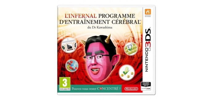 Cdiscount: Jeu "L'infernal programme d'entraînement cérébral du Dr Kawashima" sur 3DS en solde à 13,99€ 