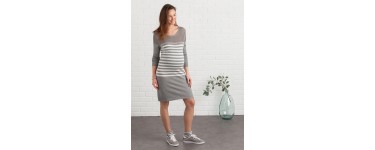 Vertbaudet: Robe pull de grossesse - gris rayé à 16,50€ au lieu de 55€