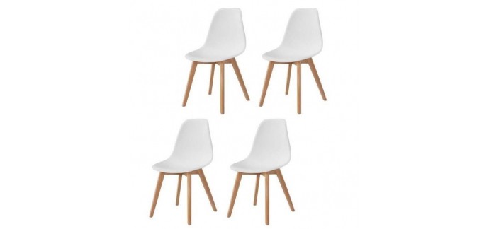 Cdiscount: Lot de 4 chaises de salle à manger SACHA style scandinave à 89,98€ au lieu de 175€