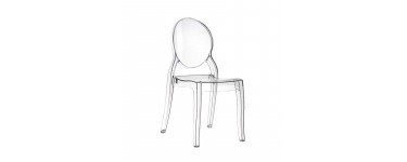 4 Pieds: Chaise médaillon transparente en polycarbonate à 75,69€ 