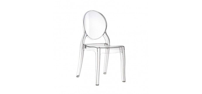 4 Pieds: Chaise médaillon transparente en polycarbonate à 75,69€ 