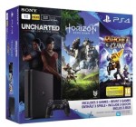 Auchan: PS4 Slim 1To + Horizon Zero Dawn + Uncharted: The Lost Legacy + Ratchet&Clank + Qui es-tu à 319,99€