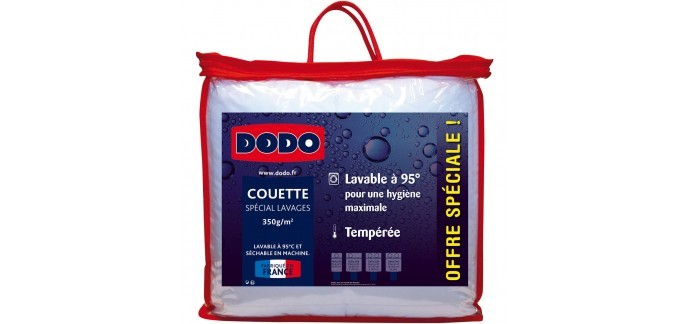 Auchan: Couette dodo tempérée polyester 240x220 lavable à 95° à 35€