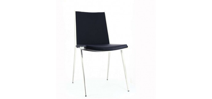 4 Pieds: Chaise moderne Hugo en métal - Coloris rouge, noir ou gris à 80,35€ au lieu de 159€