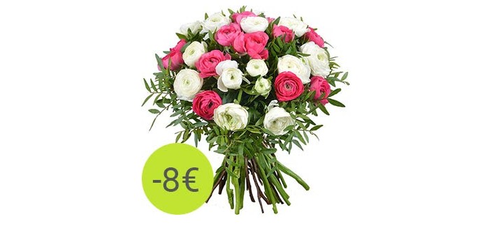 Aquarelle: 8 € de remise sur le magnifique bouquet de renoncules