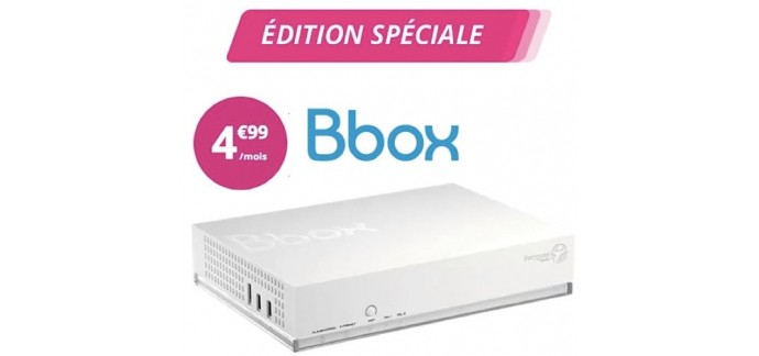 Bouygues Telecom: Bbox : Box Internet + TV + Téléphonie à 4,99€/mois pendant 1 an
