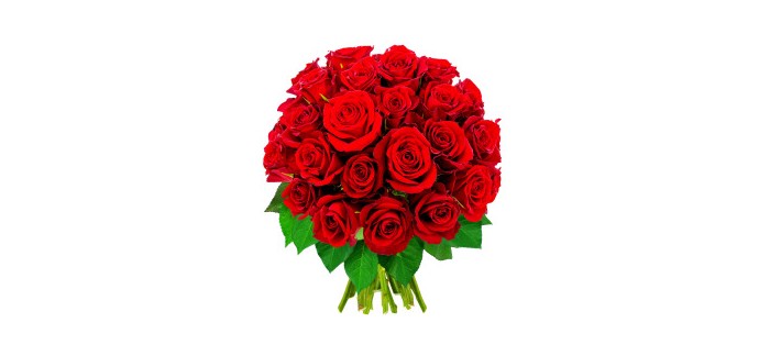 Florajet: 40 roses rouges dont 10 offertes à 29€ au lieu de 32,90€