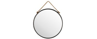 Delamaison: Miroir mural rond en métal noir suspendu D.70cm TALI à 63,90€ au lieu de 79,90€