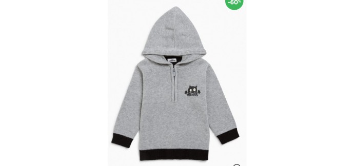 La Halle: Pull chiné à capuche coton à 6€ au lieu de 15€