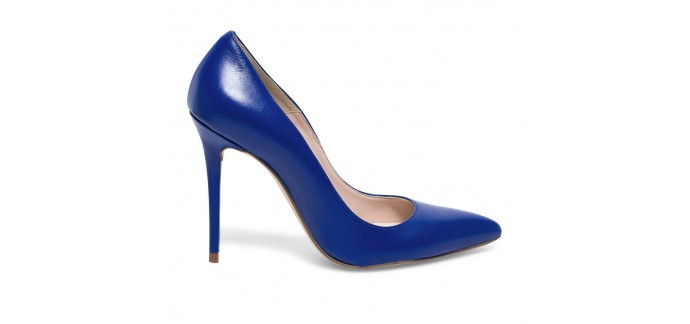 Eram: Escarpin stiletto en cuir couleur bleu à -50%