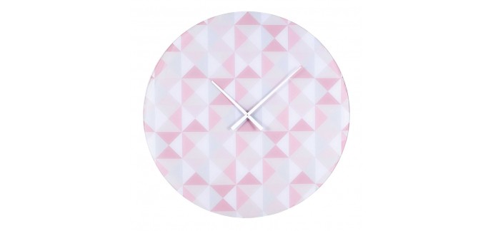 Maisons du Monde: Horloge en acrylique motifs roses à 16,65€