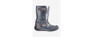 Vertbaudet: Bottes cuir fille collection maternelle - gris foncé métallisé à 18,89€