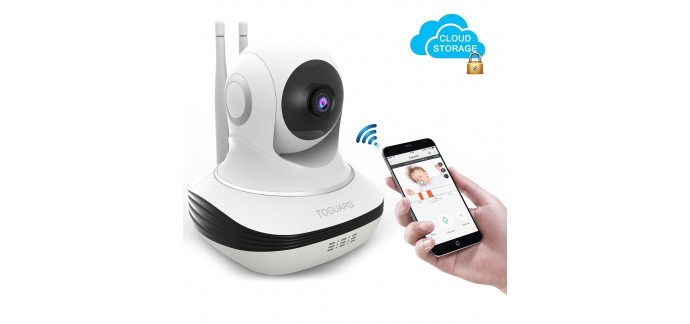 Amazon: TOGUARD Caméra IP Caméra de Sécurité WiFi Avec Amazon Stockage Cloud  à 30,79€ au lieu de 99,99€
