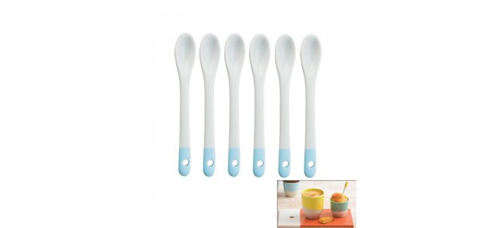 Kookit: Cuillère porcelaine Color Lab bleu x 6 à 11,94€ au lieu de 19,90€