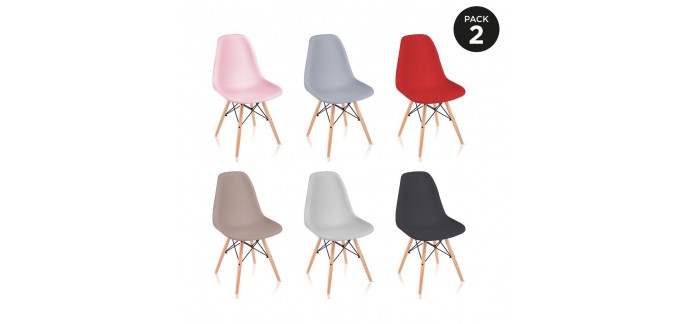eBay: Pack 2 Chaises salle a manger de design nordique– McHaus à 76€ au lieu de 119€