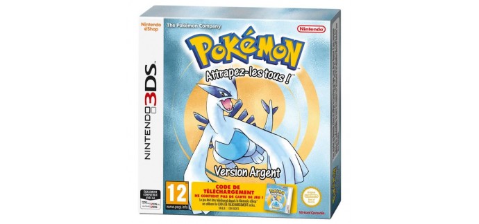 Cdiscount: Pokémon Version Argent Jeu 3DS à 9,99€ au lieu de 22,30€