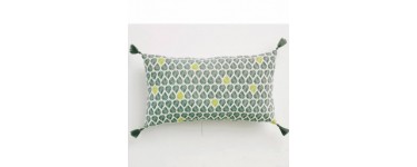 Françoise Saget: Coussin imprimé pompons Escale Tropicale à 8,30€ au lieu de 11,90€