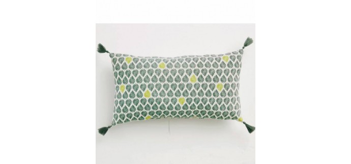 Françoise Saget: Coussin imprimé pompons Escale Tropicale à 8,30€ au lieu de 11,90€