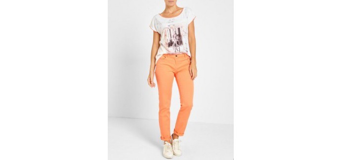 Jacqueline Riu: Pantalon 7/8 ème uni orange à -62,5%
