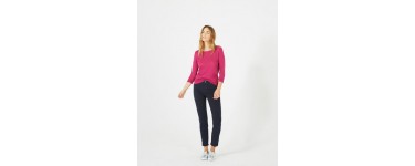 Maison 123: Pantalon7/8ème bleu marine satin Pia à -51%