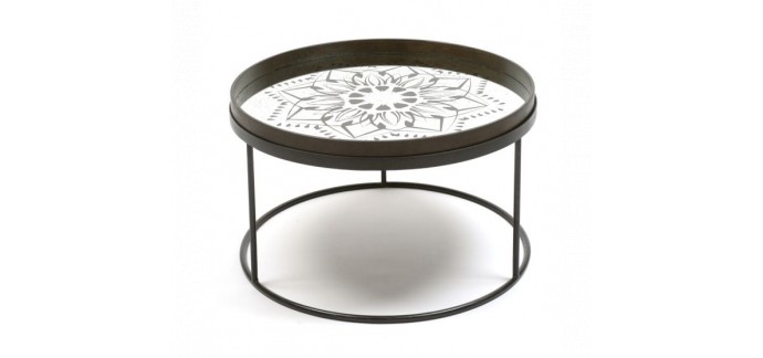 Alinéa: Table basse avec plateau en verre décoré à 107,64€ au lieu de 125,68€