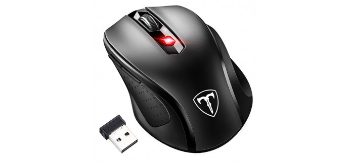 Amazon: 2.4G Souris sans Fil avec Récepteur Nano 6 Boutons 2400 DPI à 6,96€ au lieu de 8,19€ 