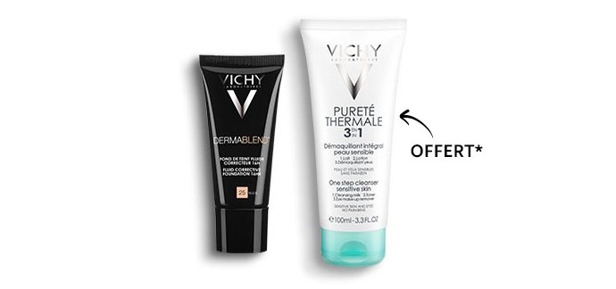 Vichy: Démaquillant 3 en 1 pureté thermale offert pour l'achat d'un produit maquillage