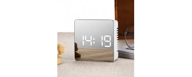 GearBest: Horloge miroir S70 LED - SQUARE WHITE à 7,99€ au lieu de 11,81€