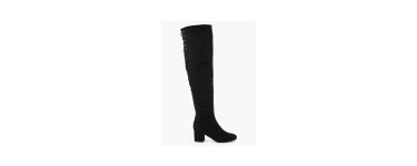 La Halle: Bottes cuissardes unies laçage arrière à 34,99€ au lieu de 69,99€