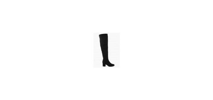 La Halle: Bottes cuissardes unies laçage arrière à 34,99€ au lieu de 69,99€