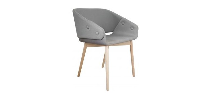 Habitat: Chaise en tissu gris et pieds en hêtre ROOK à 250€ au lieu de 359€
