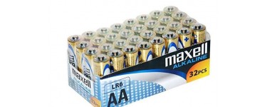 Amazon: Lot de 32 piles alcaline Maxell AA (LR6) à moins de 12€
